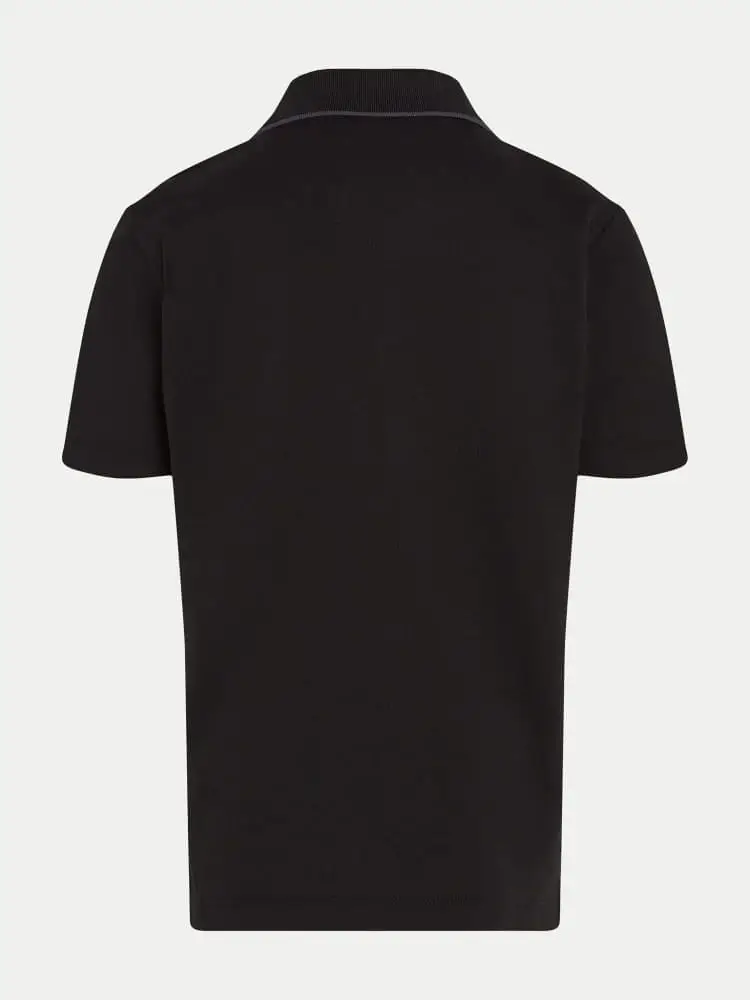 polo nera bambino con logo miniatura 2