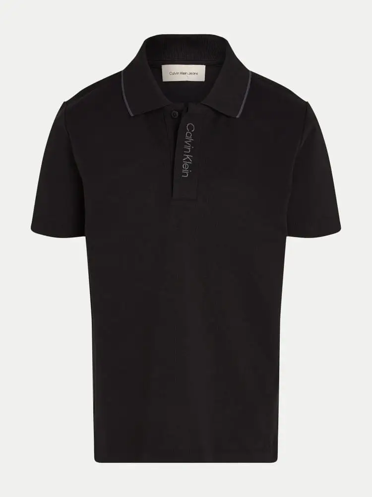 polo nera bambino con logo