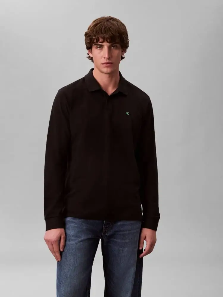 polo nera uomo con logo