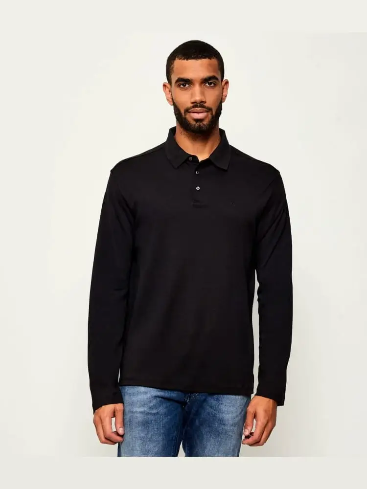 polo nera uomo logo sul petto