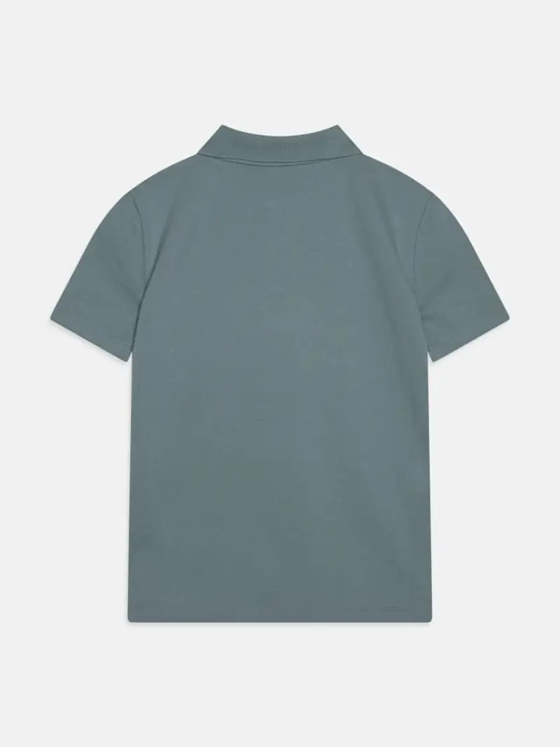 Calvin Klein polo olive grey bambino in piquet di cotone micro logo sul petto miniatura 2