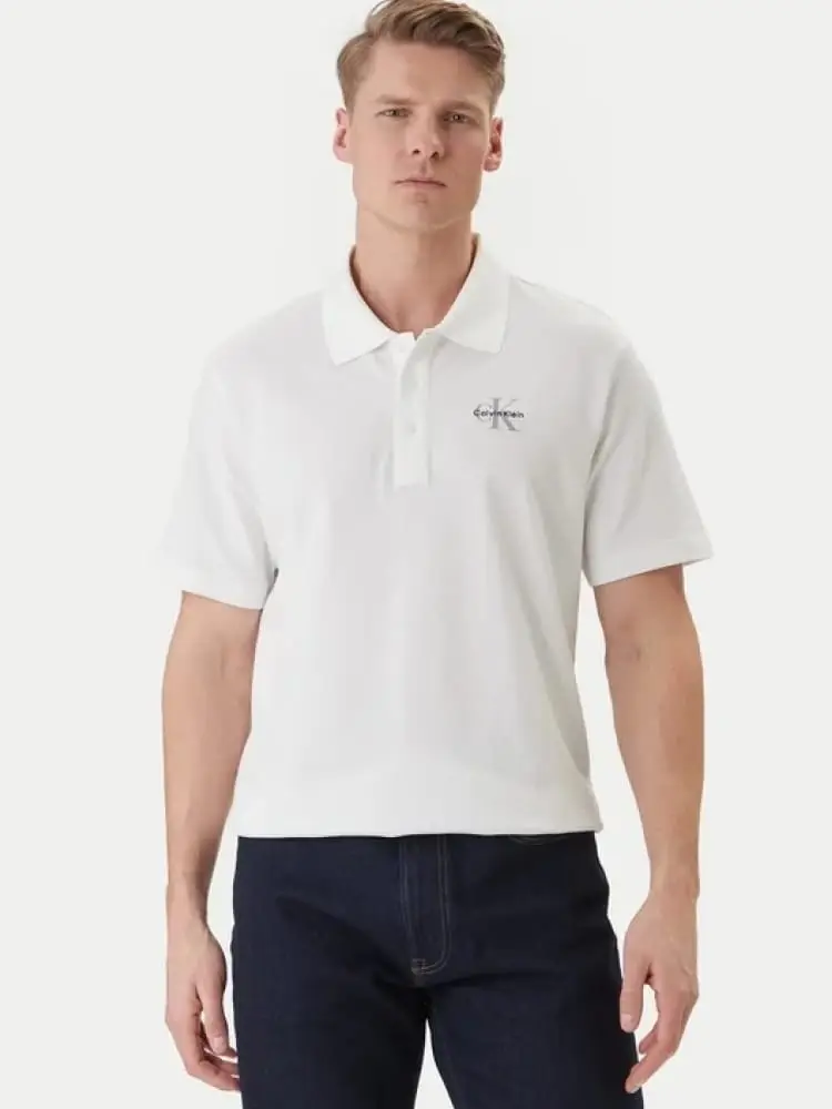 polo uomo bianca regular fit con logo