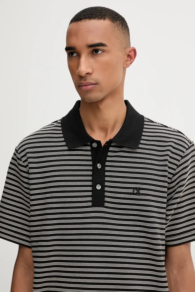 Calvin Klein Polo Uomo Nero 3646568 miniatura 4