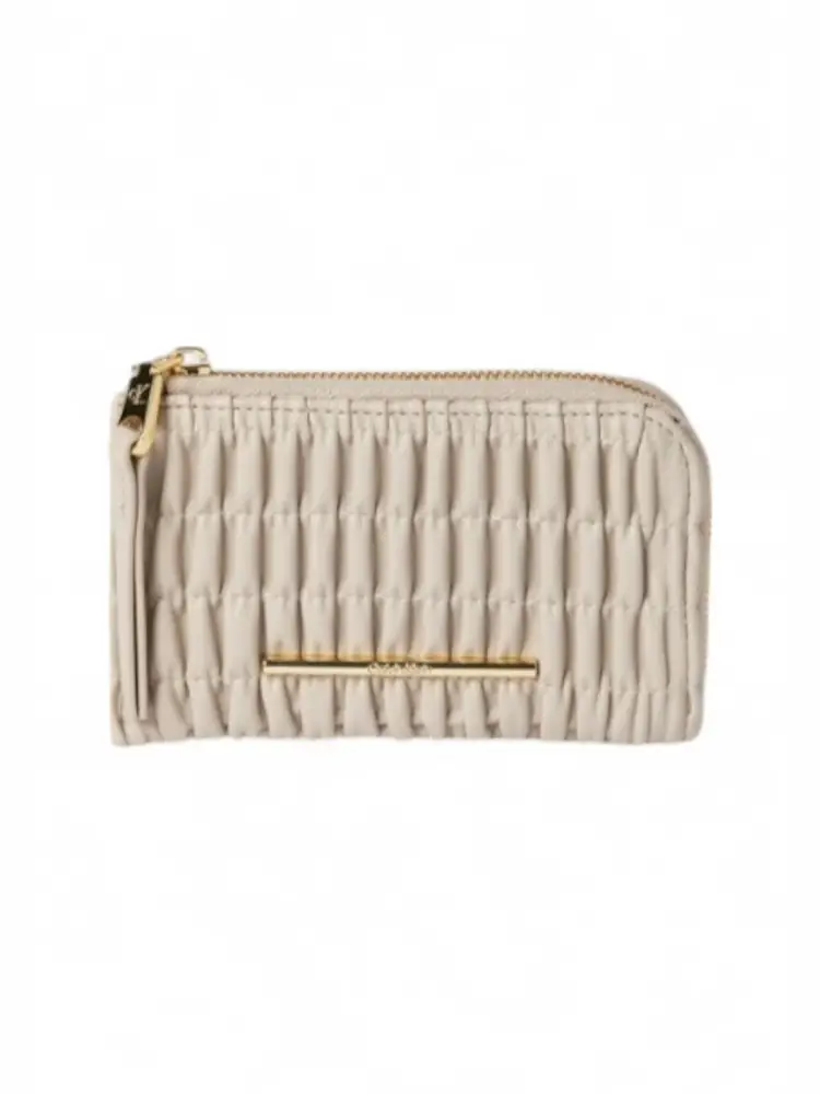 portacarte in ecopelle matelasse beige