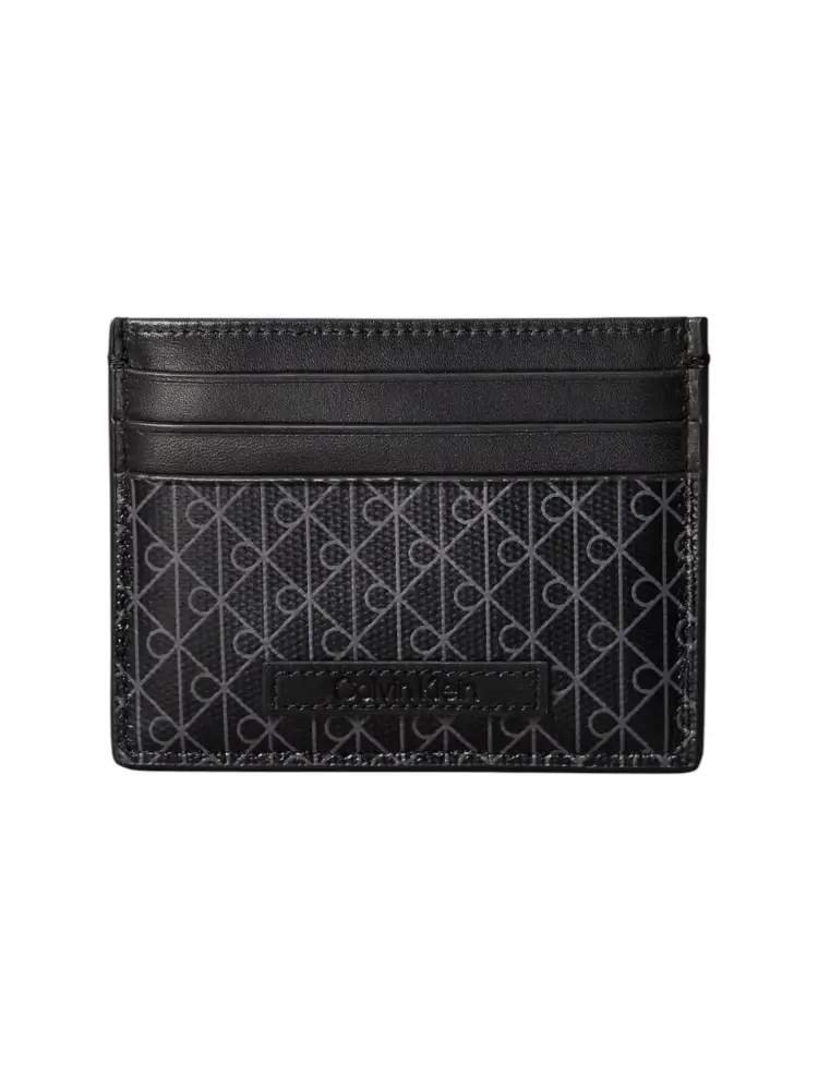 portacarte nero con logo all over