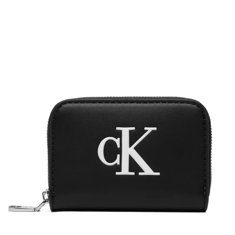 Portafoglio Calvin Klein Bold Ck Medium Zip Around LV04F1154G Nero
