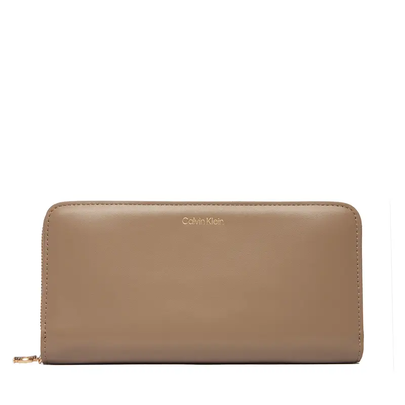 Portafoglio Calvin Klein Ck Large Zip Around LV04F1093G Beige