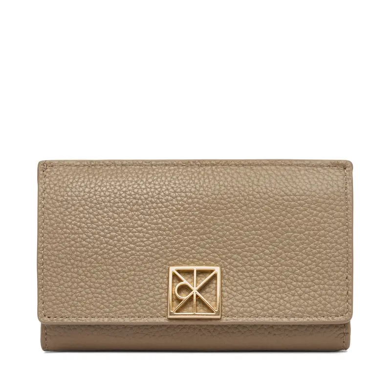Portafoglio Calvin Klein Emblem Hw Pebble Snap Cardholder LV04F1127G Beige