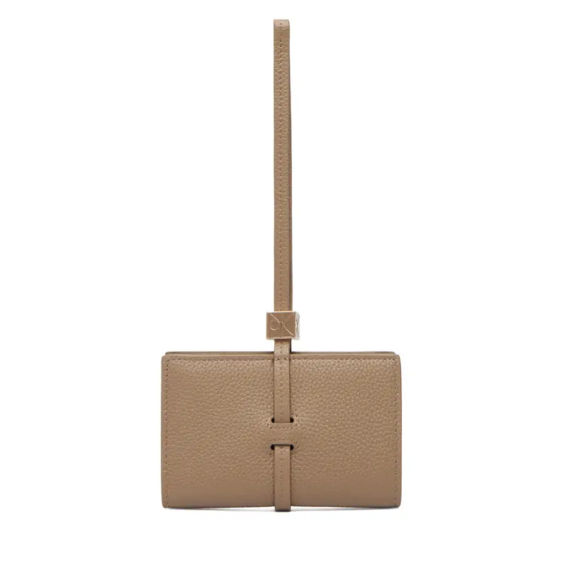 Portafoglio Calvin Klein Emblem Hw Pebble Wallet On Strap LV04F1130G Beige