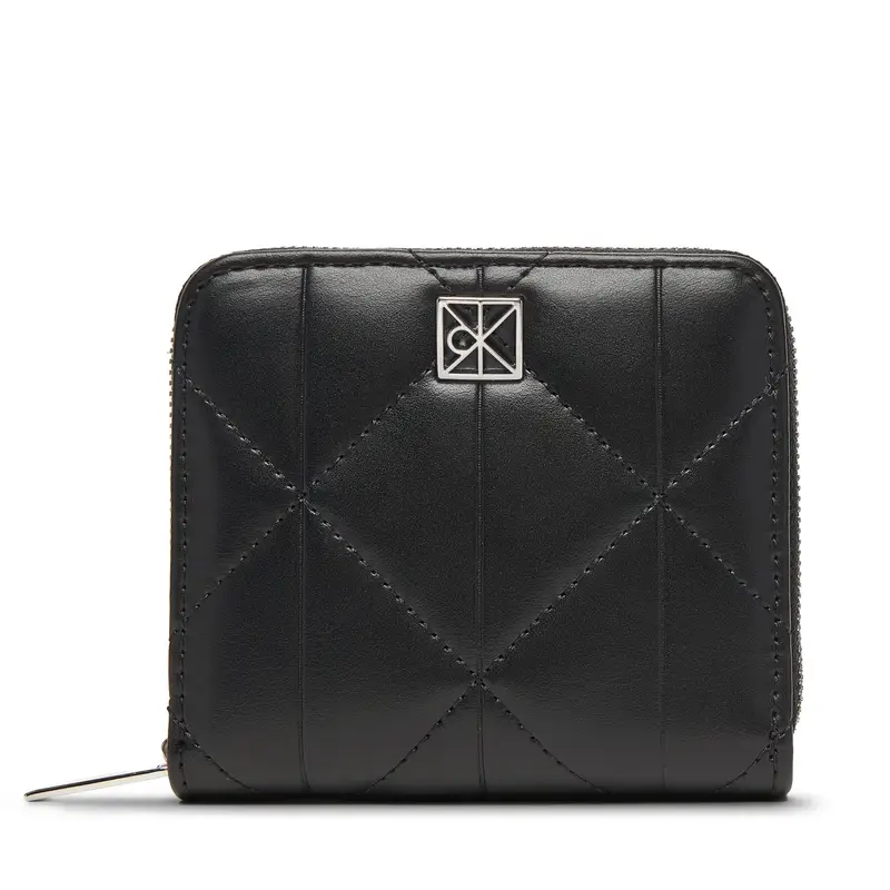 Portafoglio Calvin Klein Quilted Square Zip Around LV04F1121G Nero