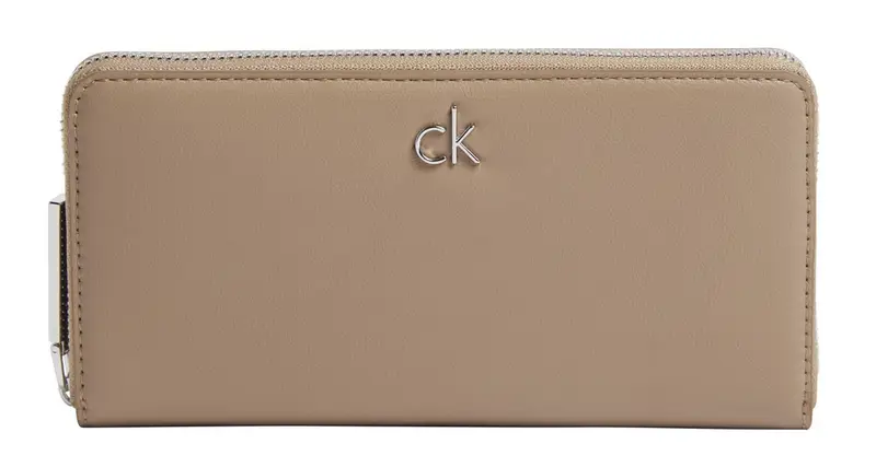 Portafoglio donna con zip Calvin Klein Beige