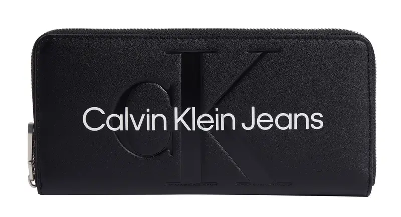 Portafoglio donna con zip Calvin Klein Nero