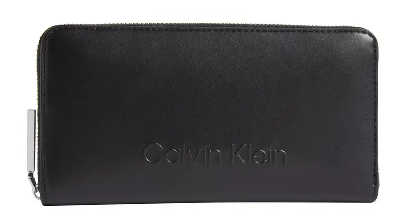 Portafoglio donna con zip Calvin Klein Nero