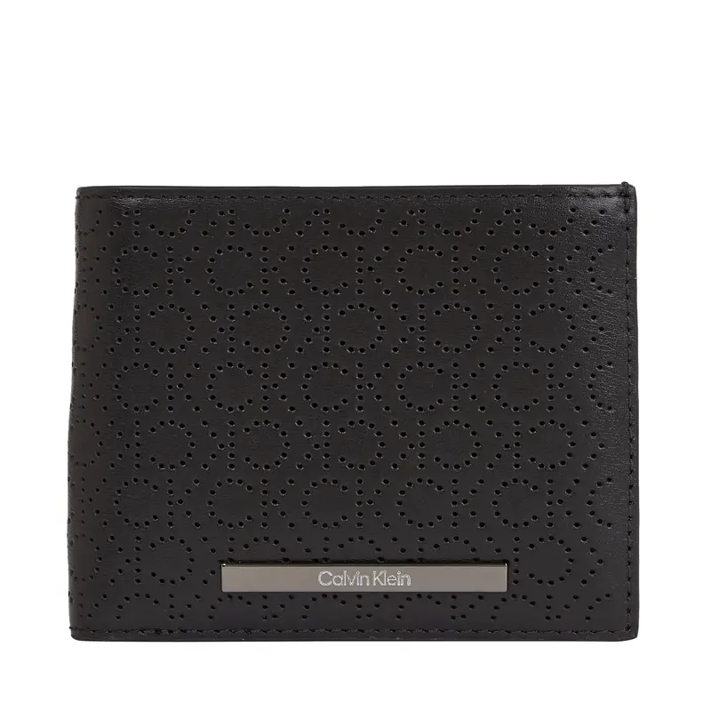 Portafoglio grande da uomo Calvin Klein Modern Bar Bifold 5Cc W/Coin K50K511835 Nero
