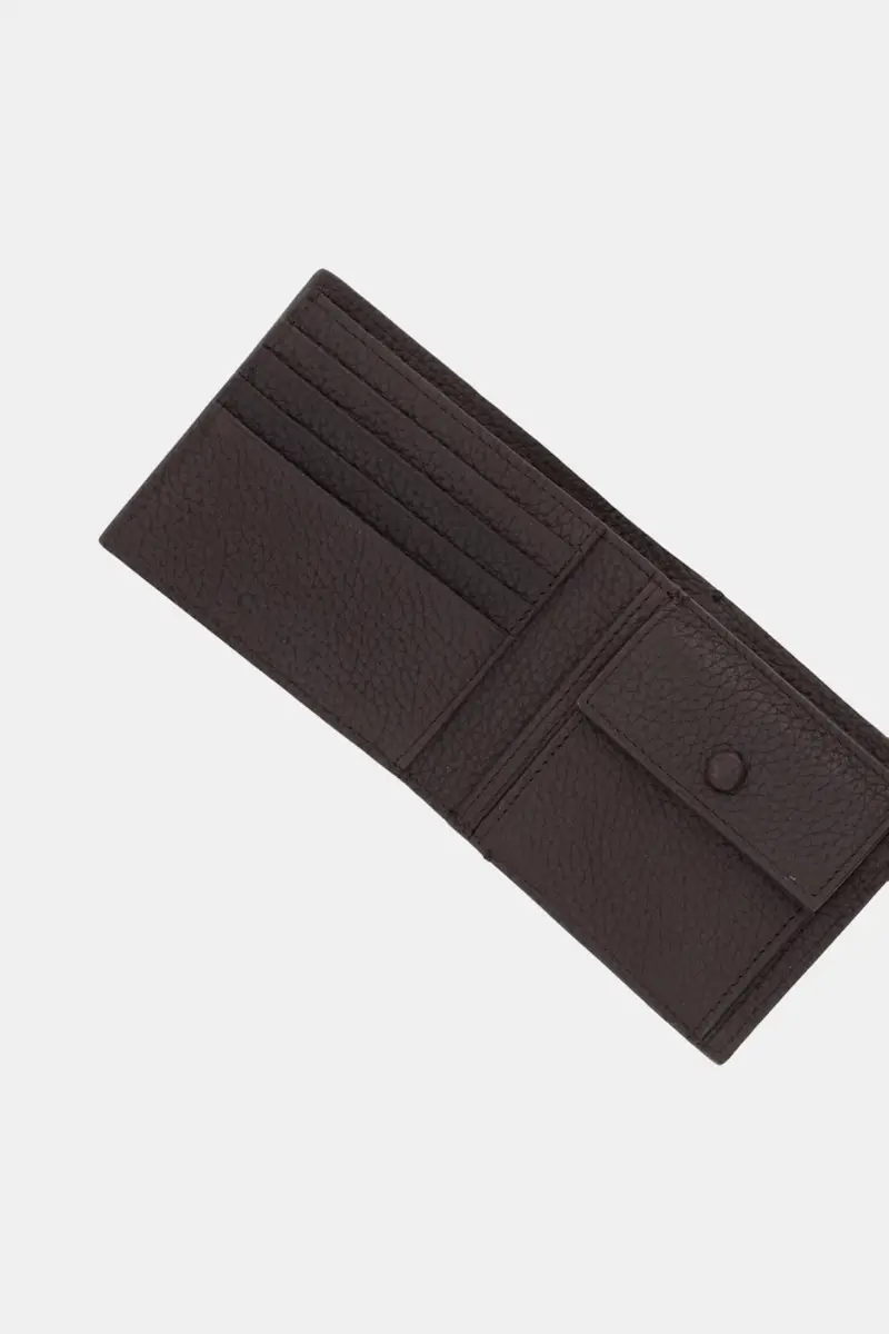 portafoglio in pelle Marrone miniatura 3