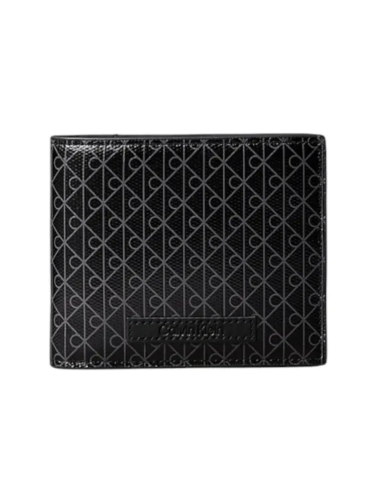 portafoglio nero con logo all over