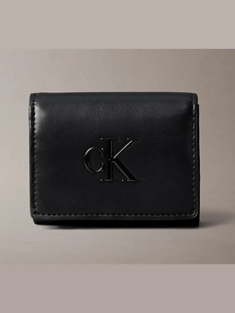 portafoglio nero donna con logo