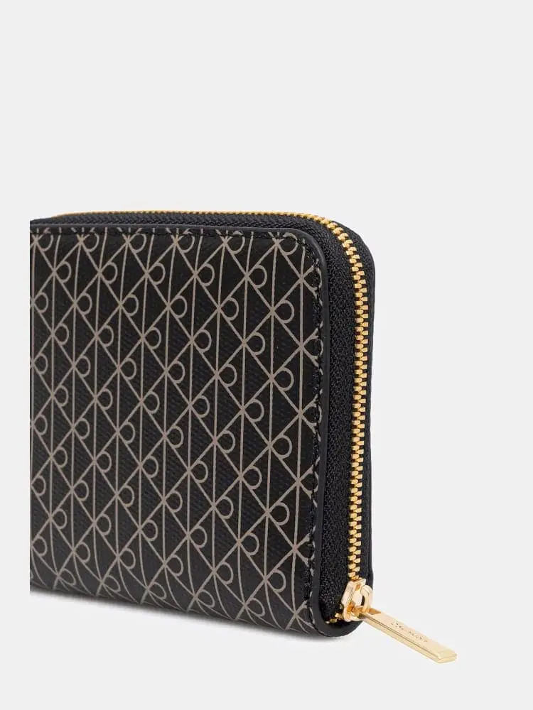 portafoglio nero donna logo all over miniatura 2