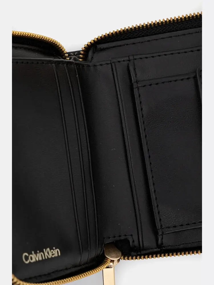 portafoglio nero donna logo all over miniatura 3