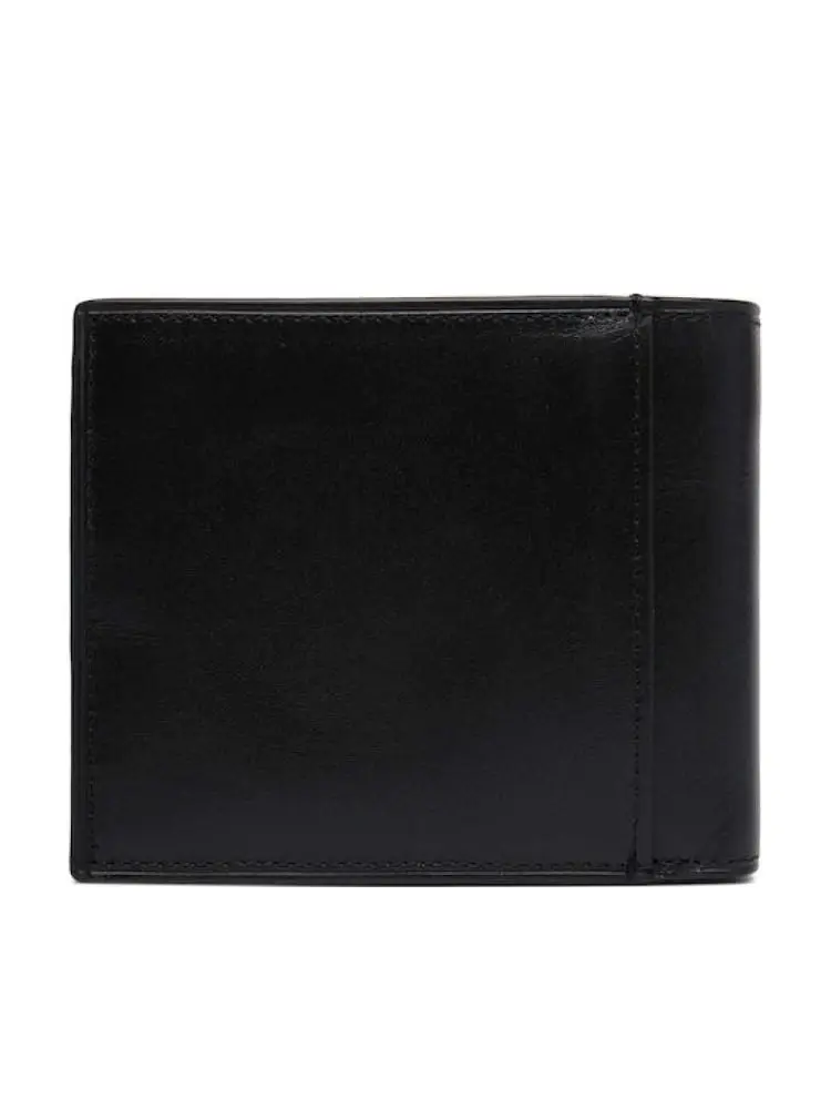 portafoglio nero uomo logo sul davanti miniatura 2