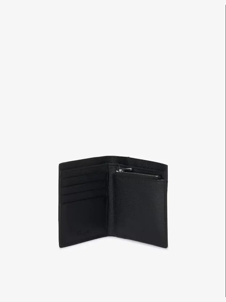 portafoglio nero uomo maxi logo miniatura 2
