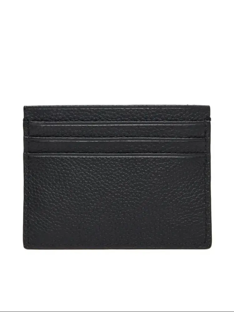 portafoglio nero uomo mini logo sul fondo miniatura 2
