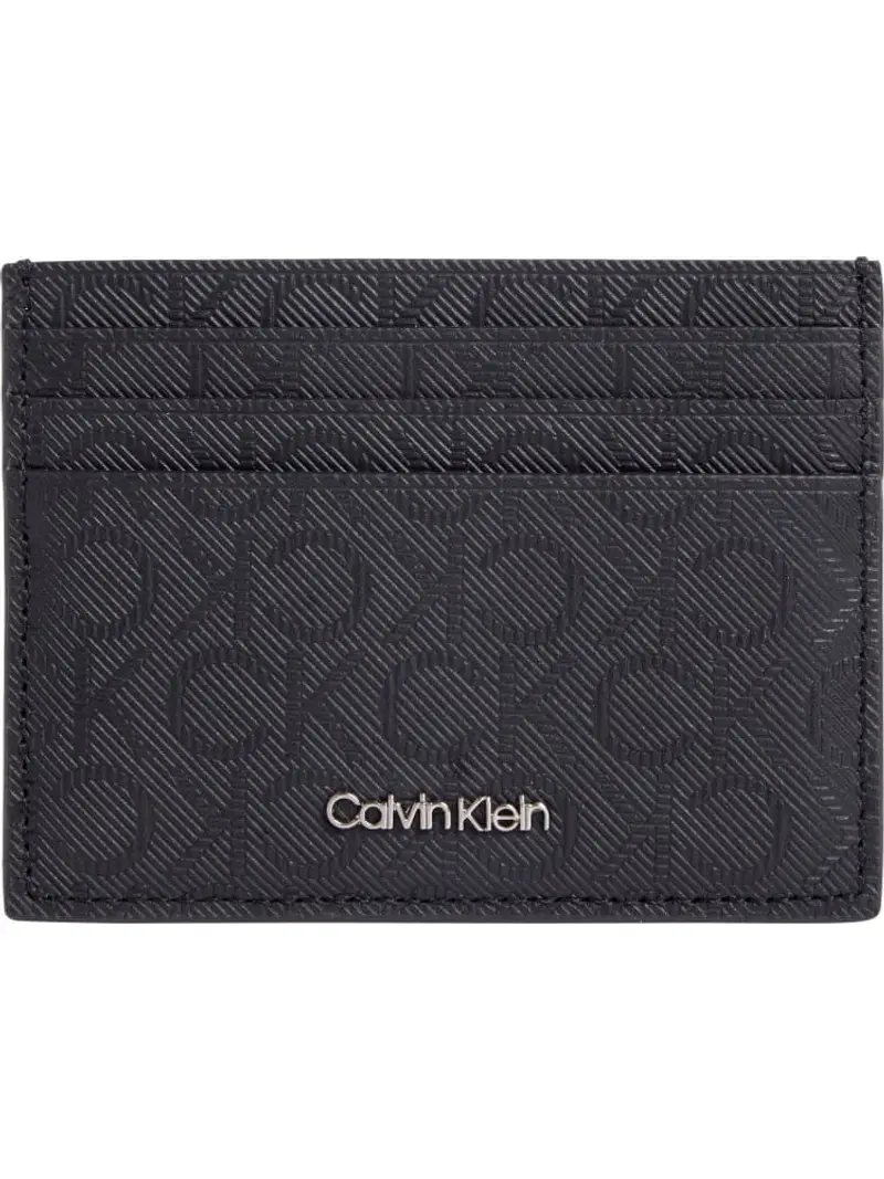 Calvin Klein portafoglio nero uomo portacarte con logo all over