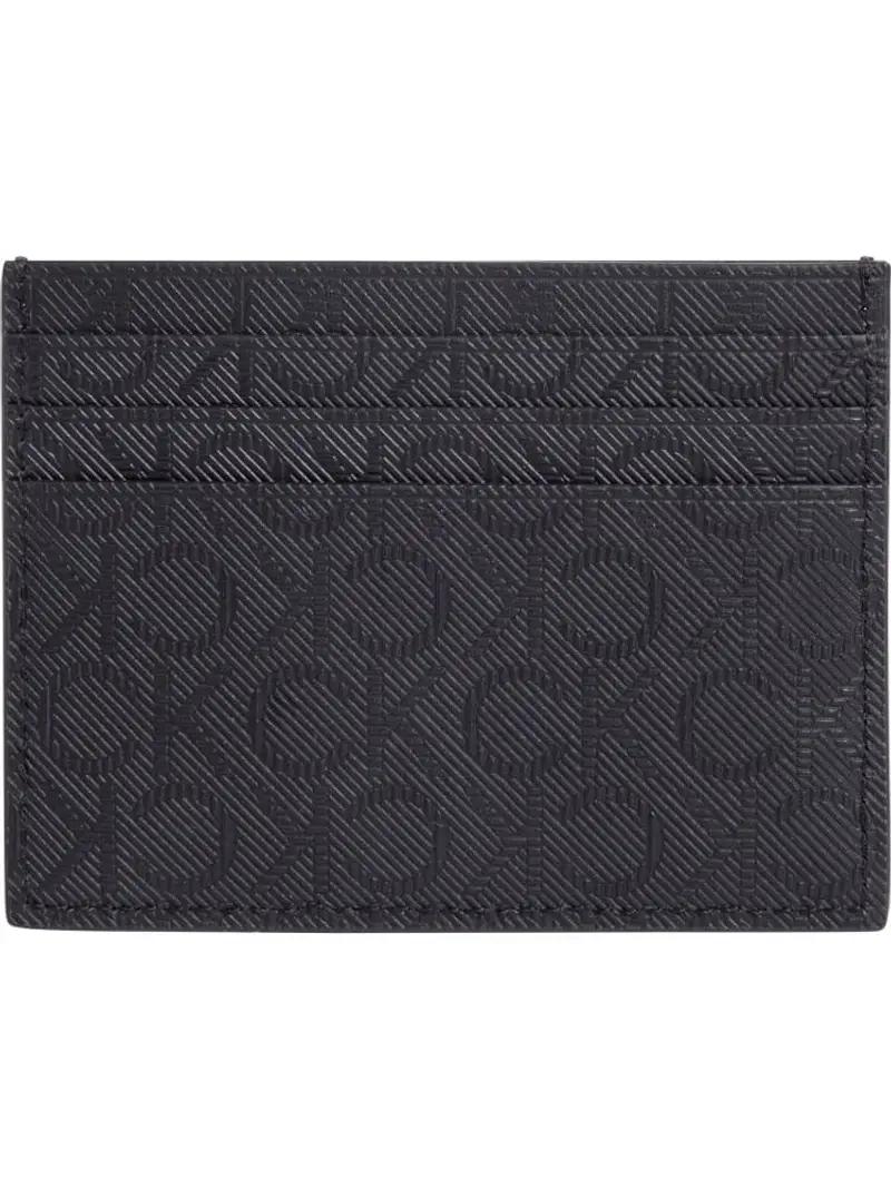 Calvin Klein portafoglio nero uomo portacarte con logo all over miniatura 2