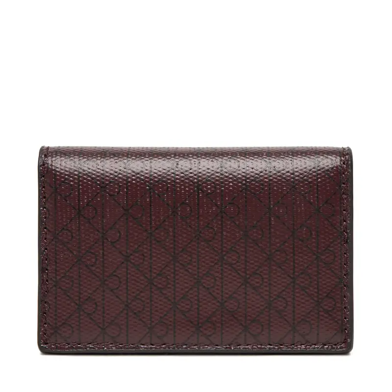 Portafoglio piccolo da donna Calvin Klein Emblem Aop Accordion Cardcase LV04F1083G Bordeaux