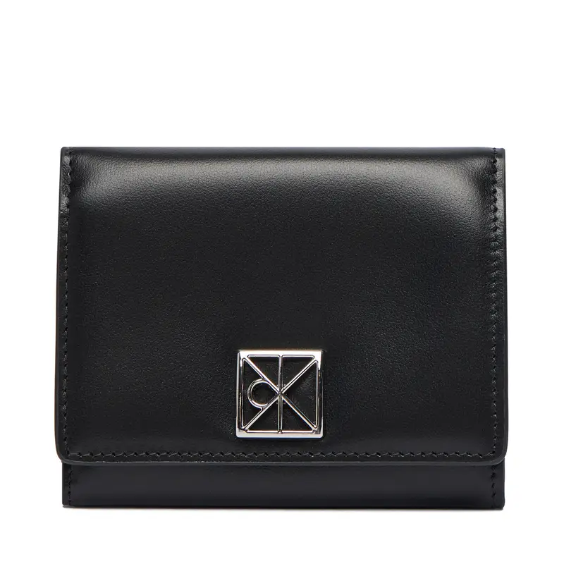 Portafoglio piccolo da donna Calvin Klein Emblem Hw Medium Trifold LV04F1082G Nero