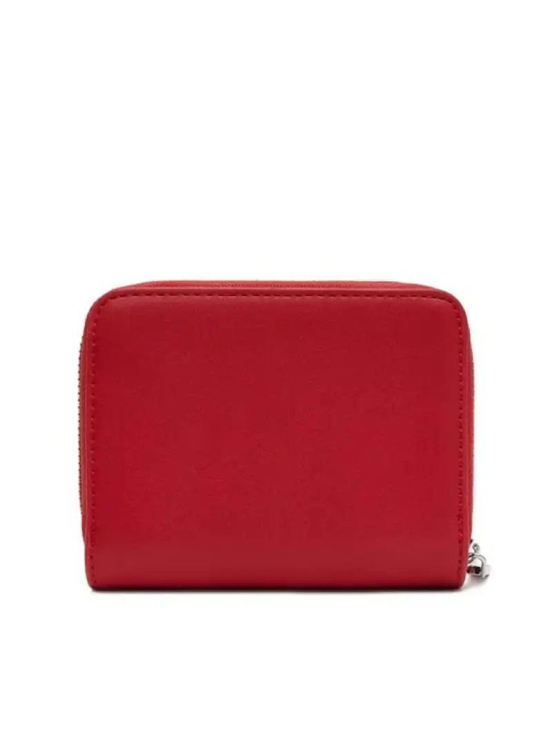 Calvin Klein portafoglio rosso donna in ecopelle logo lettering in metallo miniatura 2