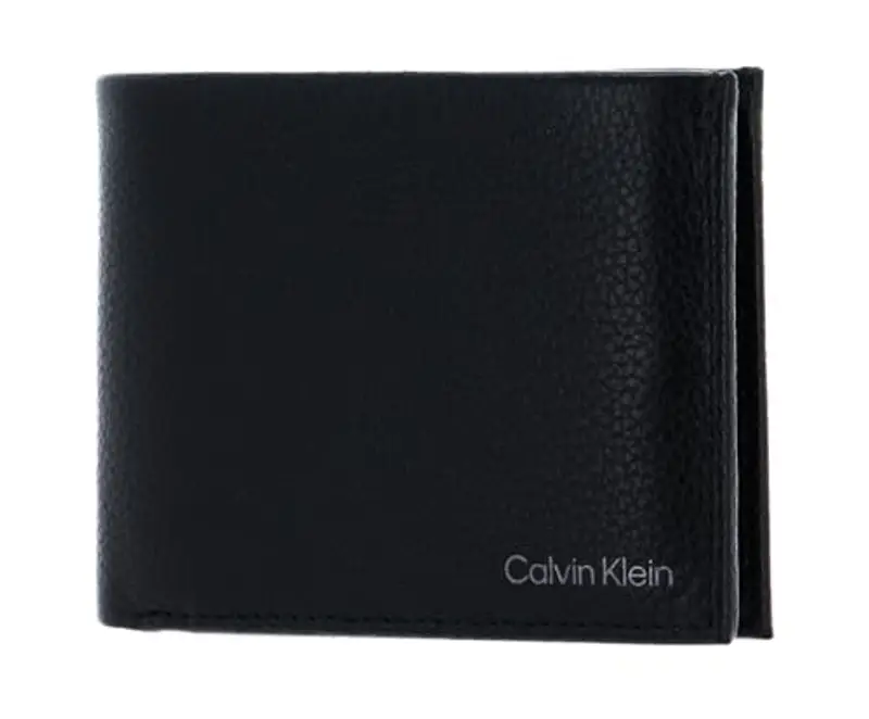 Calvin Klein Portafoglio Uomo Warmth Trifold 10 CC Coin Large Piccolo, Nero (Ck Black), Taglia Unica