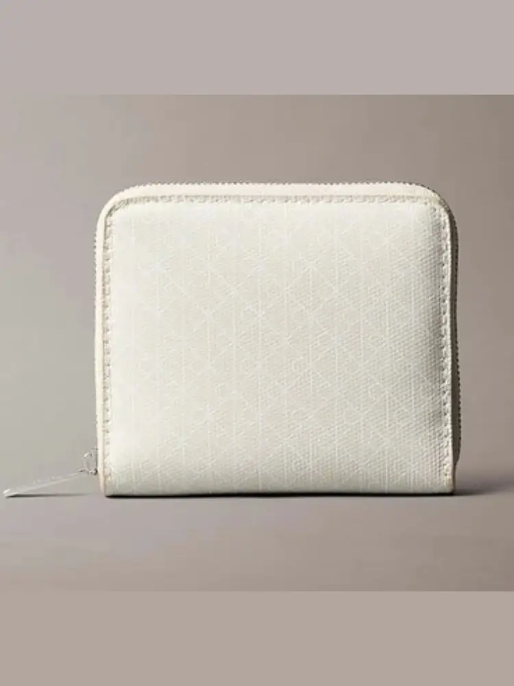 portafoglio zip around binco con pattern logo all over