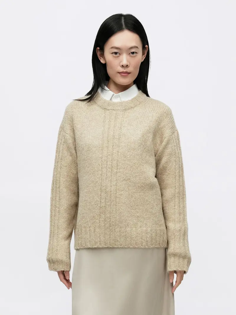 Pullover beige miniatura 2