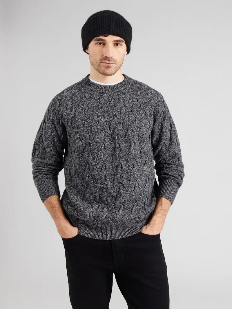 Pullover grigio scuro miniatura 2