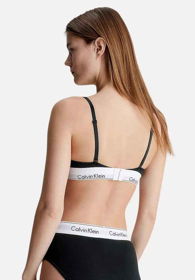Calvin Klein Reggiseno nero da donna con logo miniatura 2