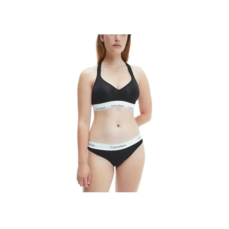 Reggiseno senza maniche Calvin Klein Color Block con stampa di lettere Intimo donna Nero QF1654-001 M miniatura 3