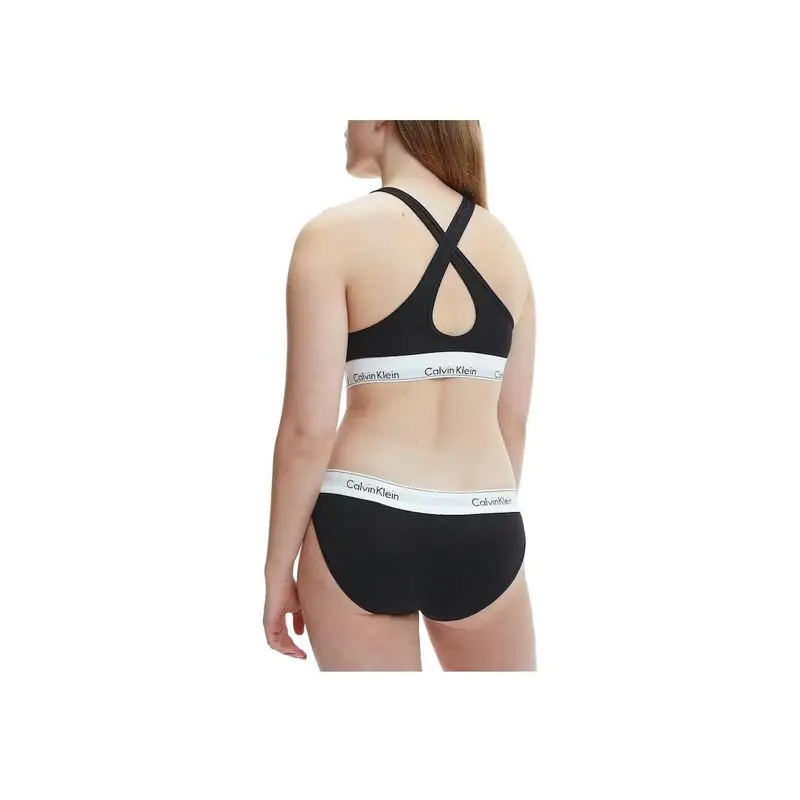 Reggiseno senza maniche Calvin Klein Color Block con stampa di lettere Intimo donna Nero QF1654-001 S miniatura 2