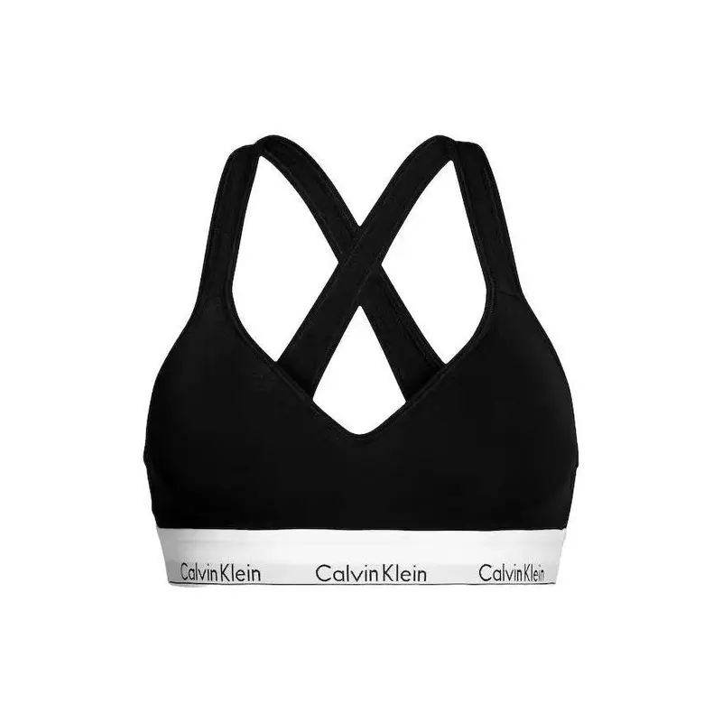 Reggiseno senza maniche Calvin Klein Color Block con stampa di lettere Intimo donna Nero QF1654-001 S