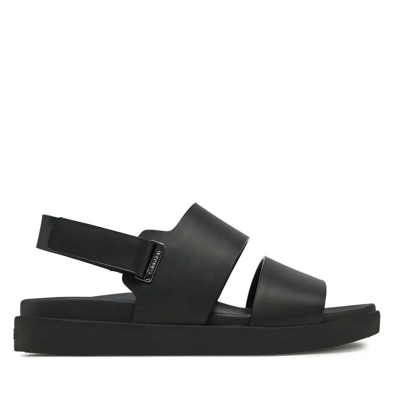 Sandali Calvin Klein Flat Adj Sandal Eyelet HW0HW02488 Nero