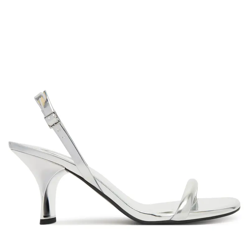 Sandali Calvin Klein Sculpt Kitt Heel Strappy Lth Met HW0HW02709 Argento