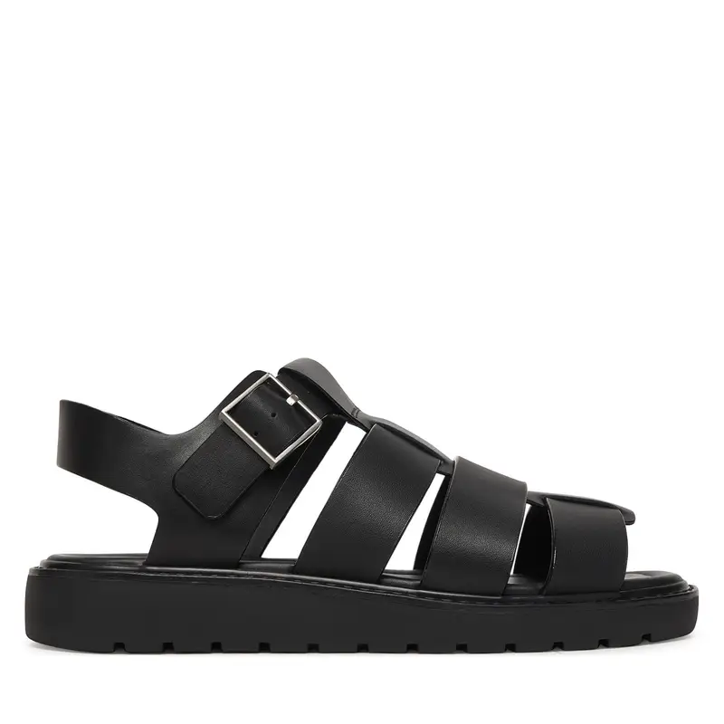 Sandali Calvin Klein Sq Molded Sndl Fisher Lth HW0HW02870 Nero