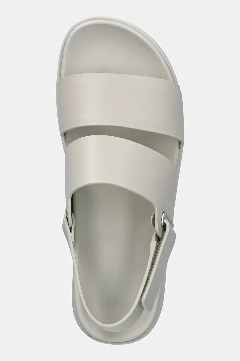 sandali in pelle FLAT ADJ SANDAL EYELET donna colore grigio HW0HW02488 Beige miniatura 4