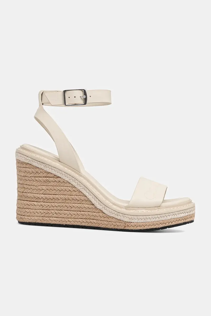 sandali in pelle WEDGE SANDAL 70 - HE colore beige HW0HW02376 miniatura 2