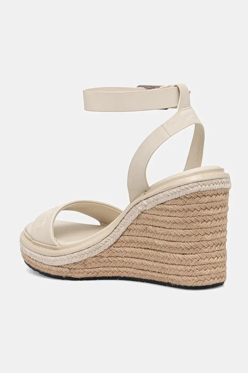 sandali in pelle WEDGE SANDAL 70 - HE colore beige HW0HW02376 miniatura 3