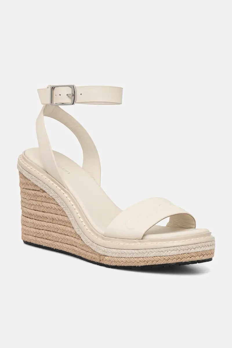 sandali in pelle WEDGE SANDAL 70 - HE colore beige HW0HW02376