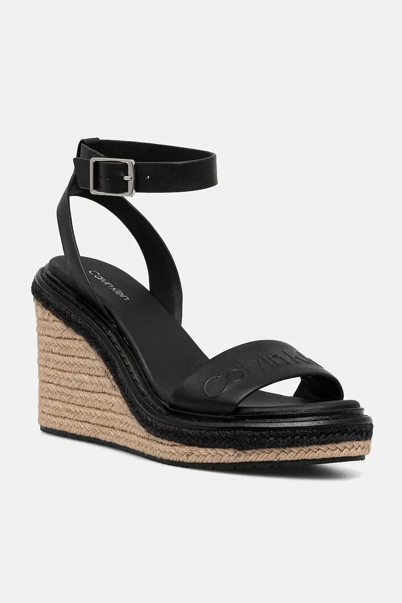 sandali in pelle WEDGE SANDAL 70 - HE colore nero HW0HW02376