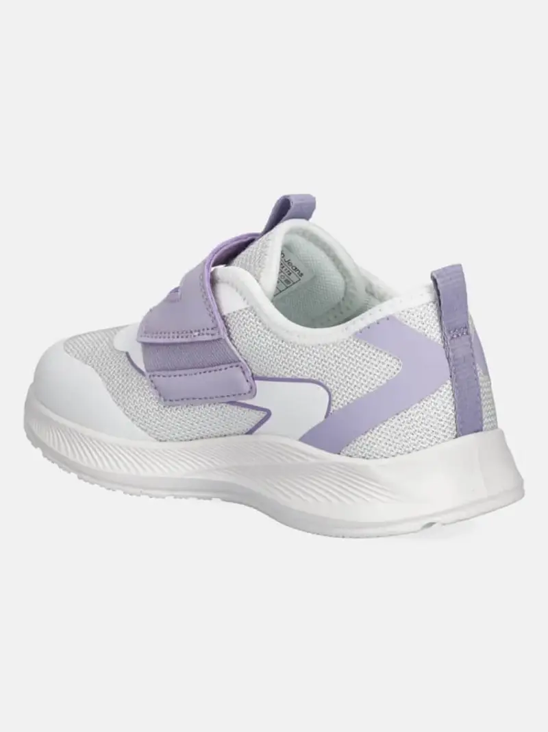 Calvin Klein scarpe bianche bambina con dettagli lilla logo sul davanti miniatura 2