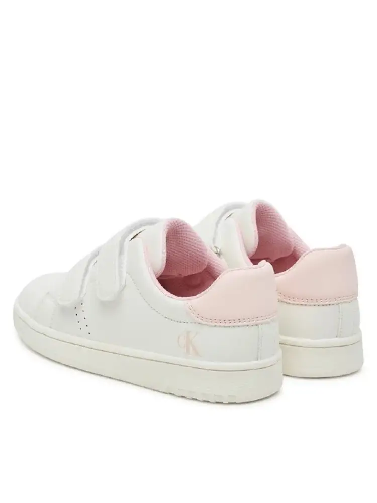 scarpe bianche bambina in similpelle con dettagli rosa miniatura 3