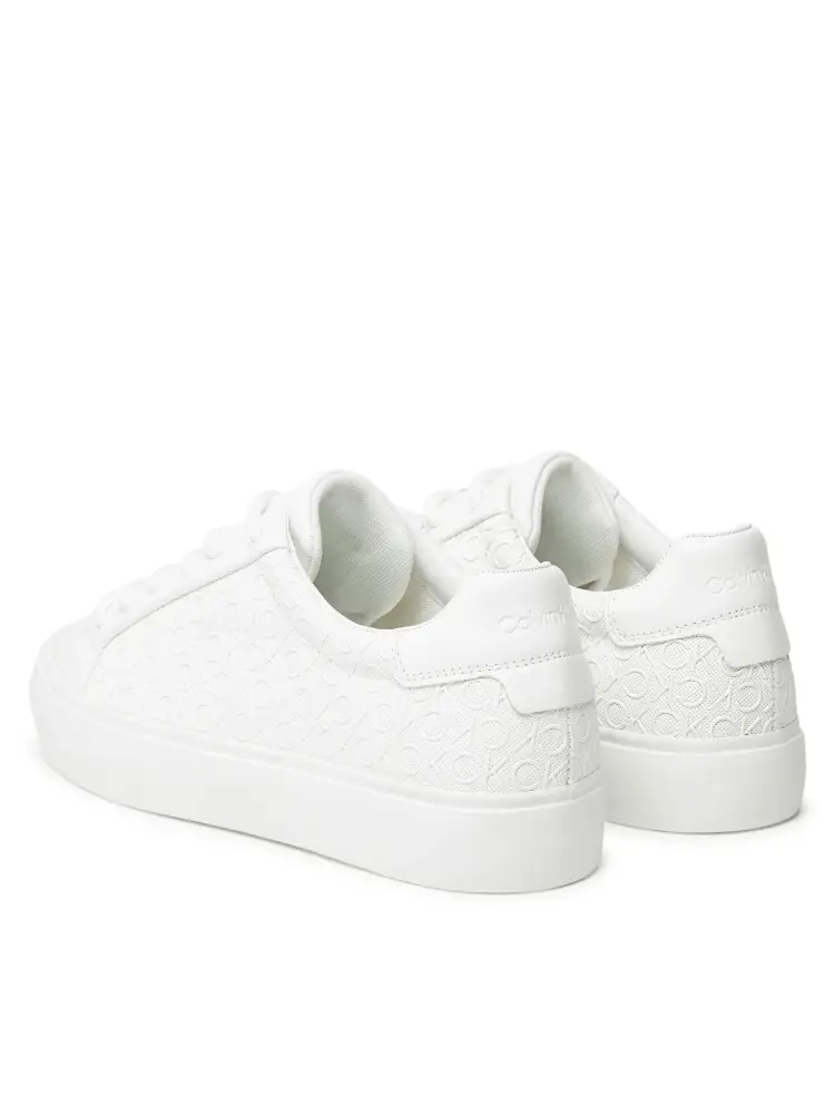 scarpe bianche donna in ecopelle monogram logo all over miniatura 3
